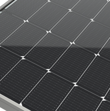 A close up PV cells in a module produced by JinkoSolar - leaders in solar energy collection and storage