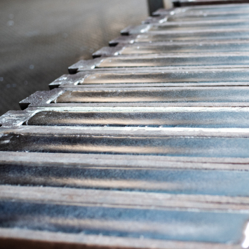 A close up PV cells in a module produced by JinkoSolar - leaders in solar energy collection and storage