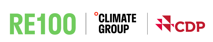 RE100 Climate Group and CDP logos